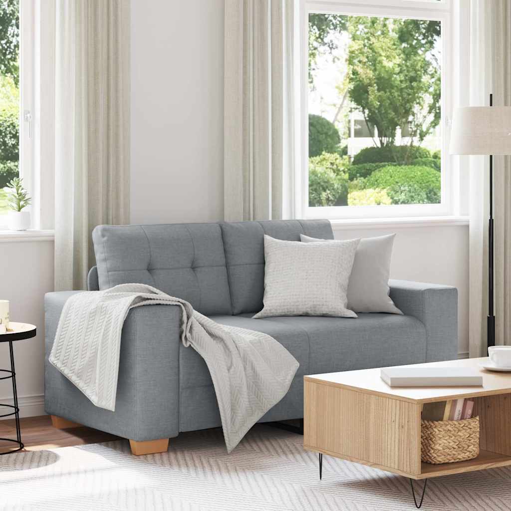 Zweisitzer-Sofa Hellgrau 160x77x82 cm Stoff