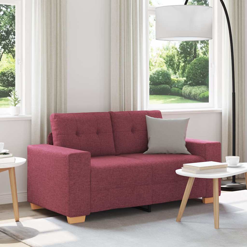 Loveseat-Sofa Weinrot 160x77x82 cm Stoff