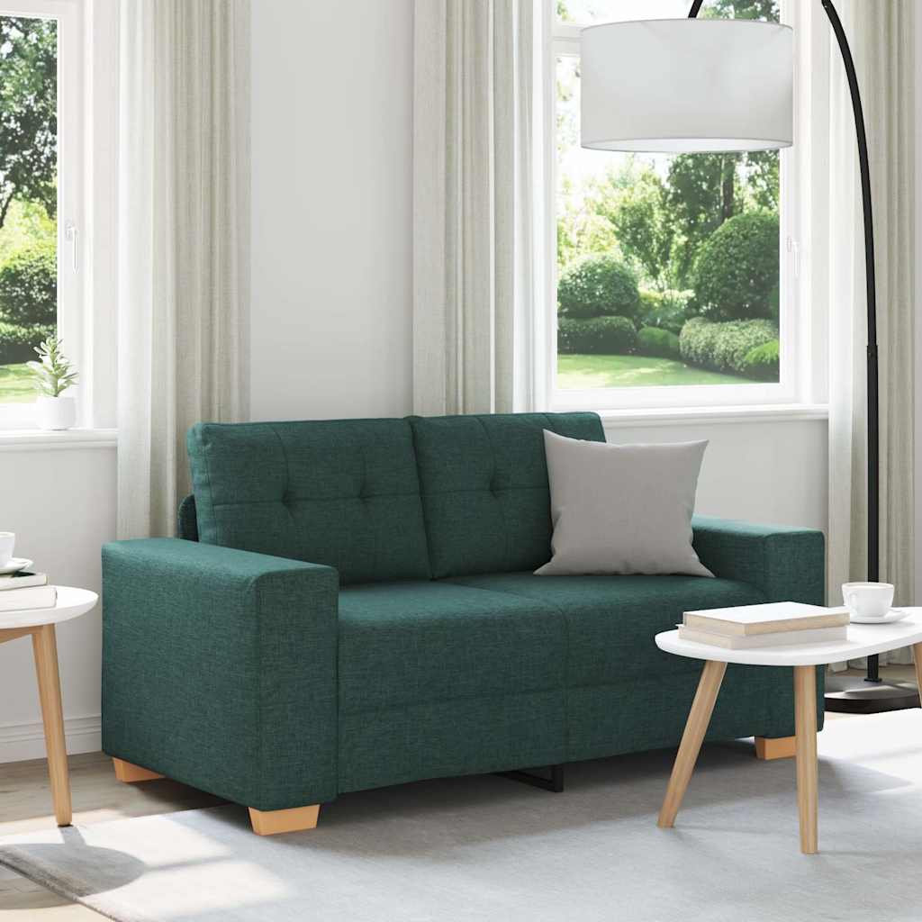 Loveseat Sofa Dunkelgrün 160x77x82 cm Stoff