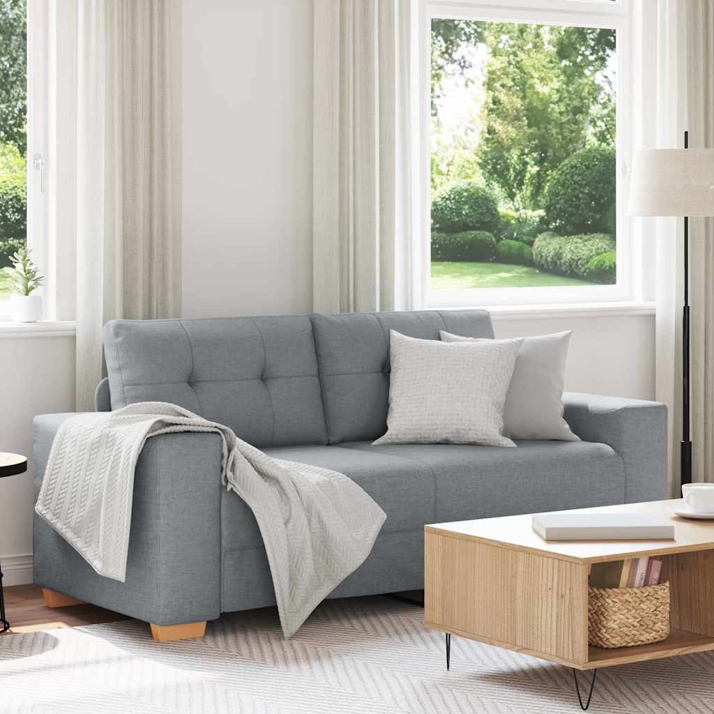 Zweisitzer-Sofa Hellgrau 180x77x82 cm Stoff
