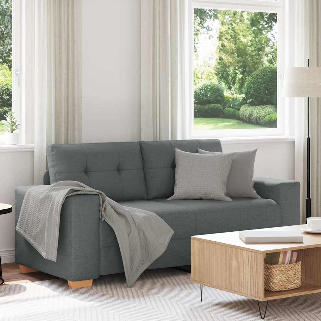 Zweisitzer-Sofa Dunkelgrau 180x77x82 cm Stoff