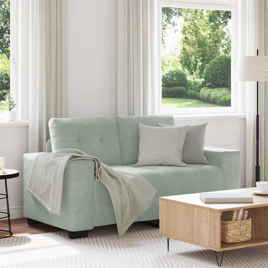 Zweisitzer-Sofa Hellgrau 160x77x82 cm Samt