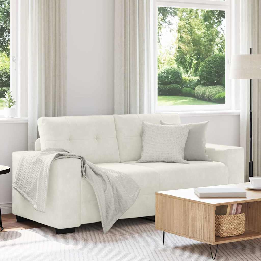 Zweisitzer-Sofa Creme 180x77x82 cm Samt