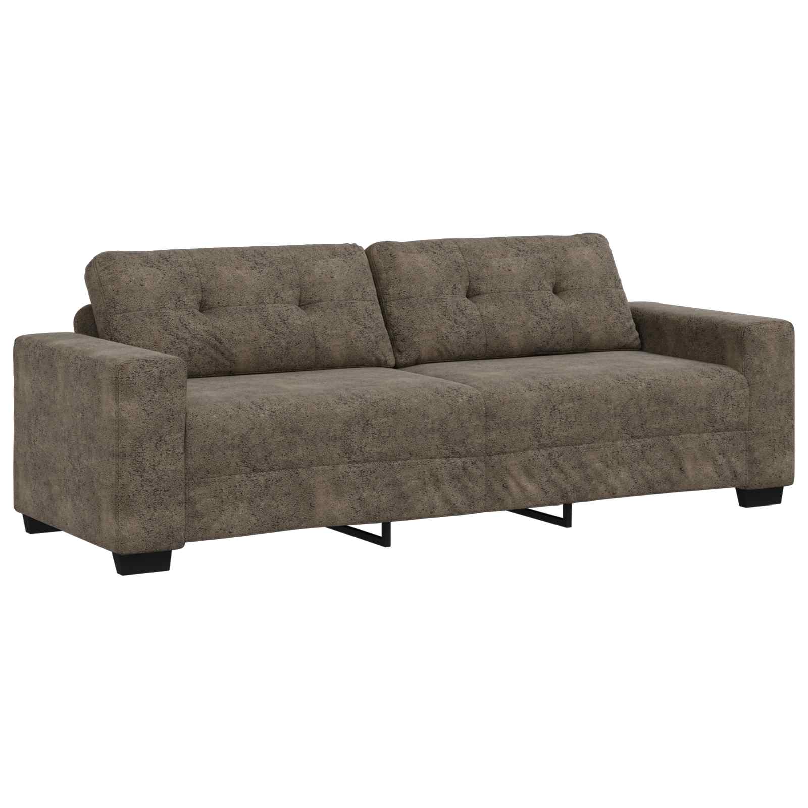 3-Sitzer-Sofa Dunkelgrau 220 cm Kunstwildleder