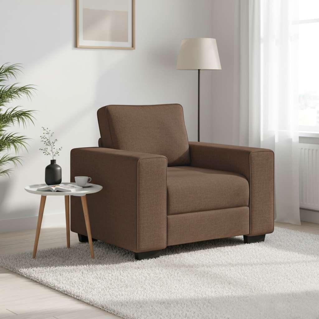 Sessel Braun 100x77x82 cm Stoff