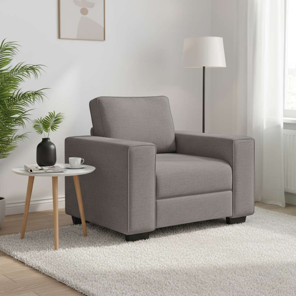 Sessel Taupe 100x77x82 cm Stoff