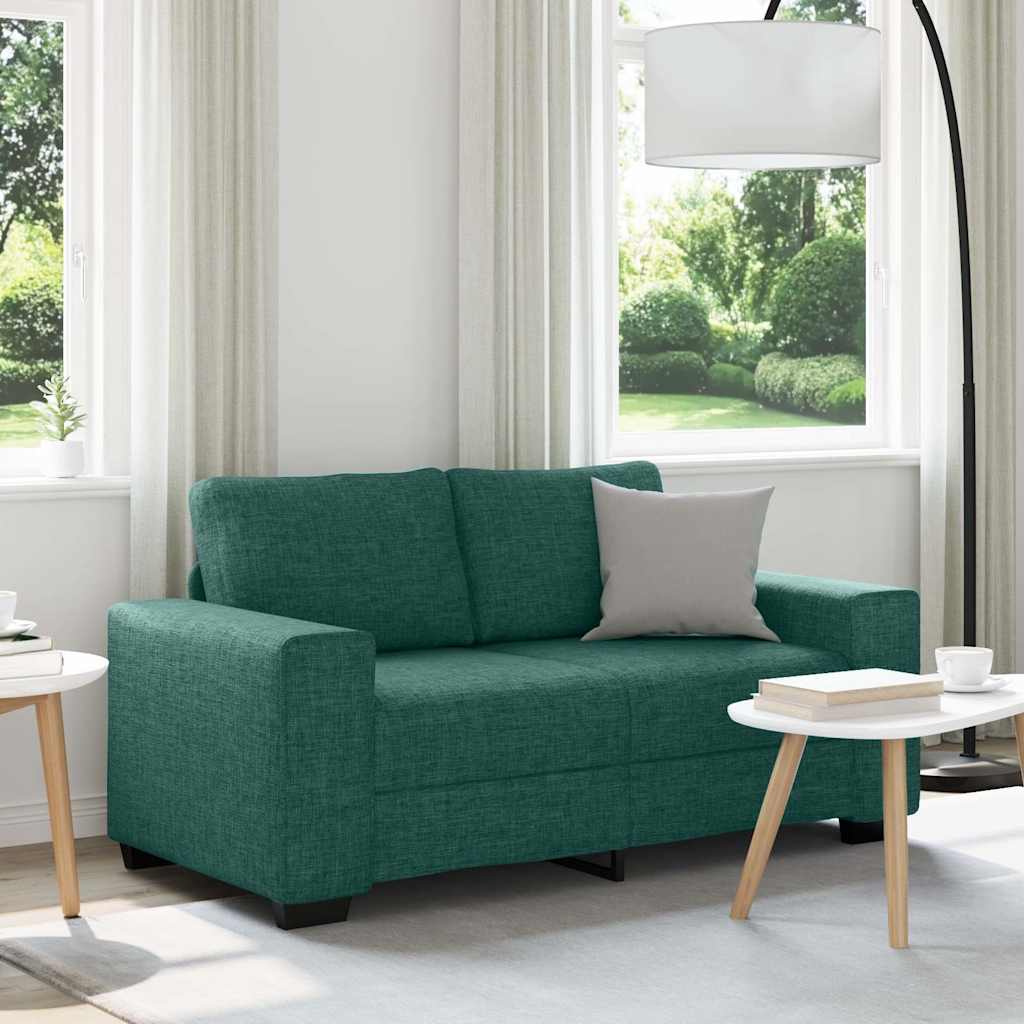 2-Sitzer-Sofa Dunkelgrün 160x77x82 cm Stoff