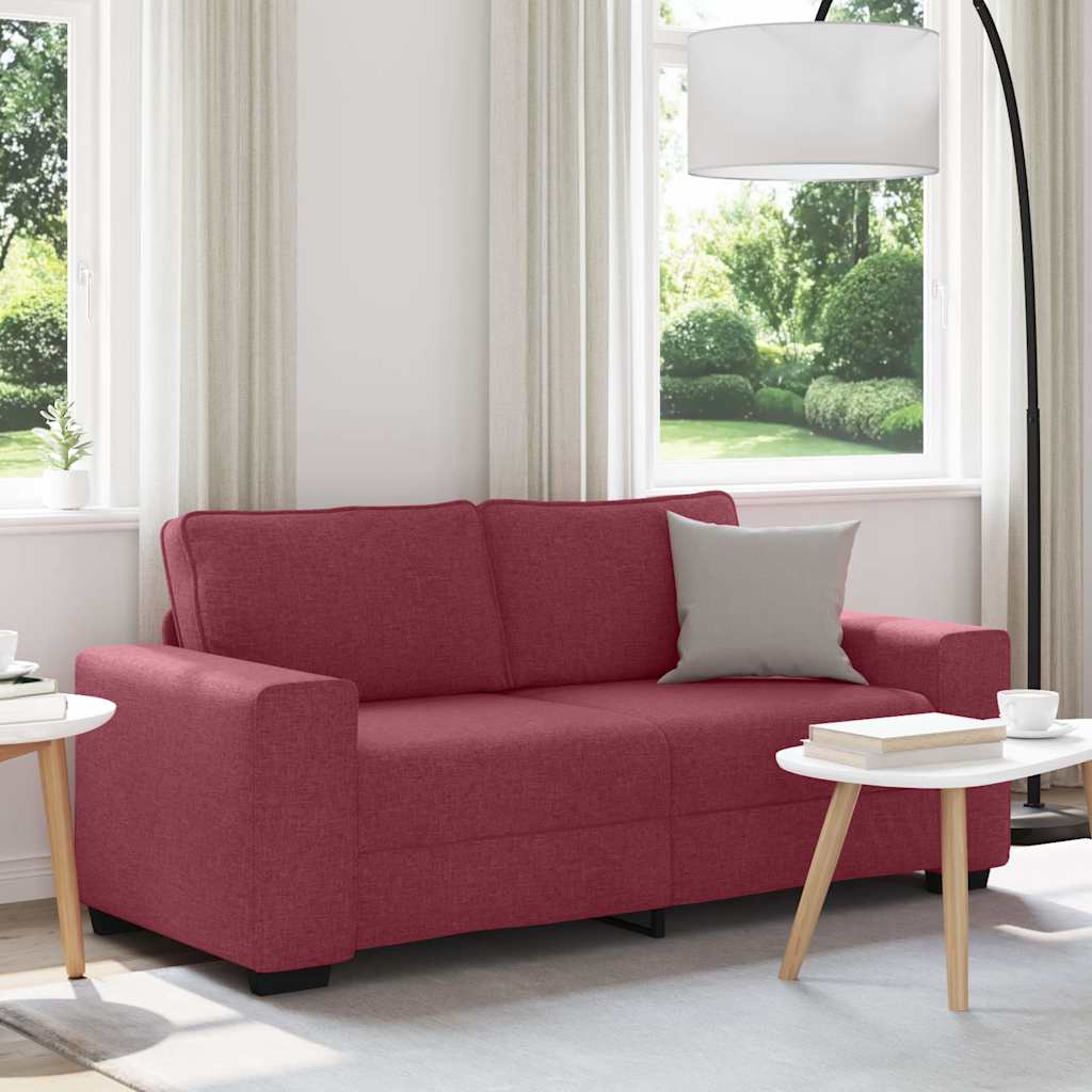 2-Sitzer-Sofa Weinrot 180x77x82 cm Stoff