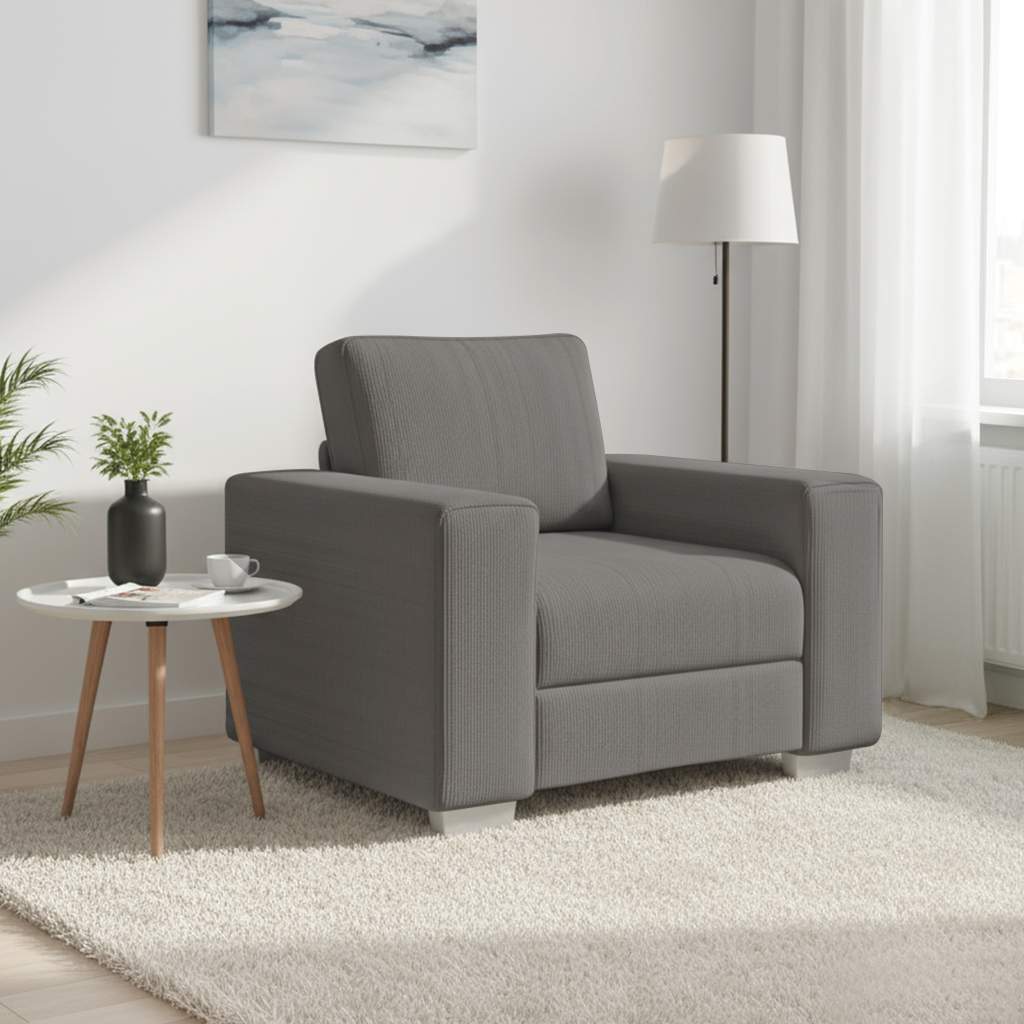 Sessel Hellgrau 100x77x82 cm Cordstoff