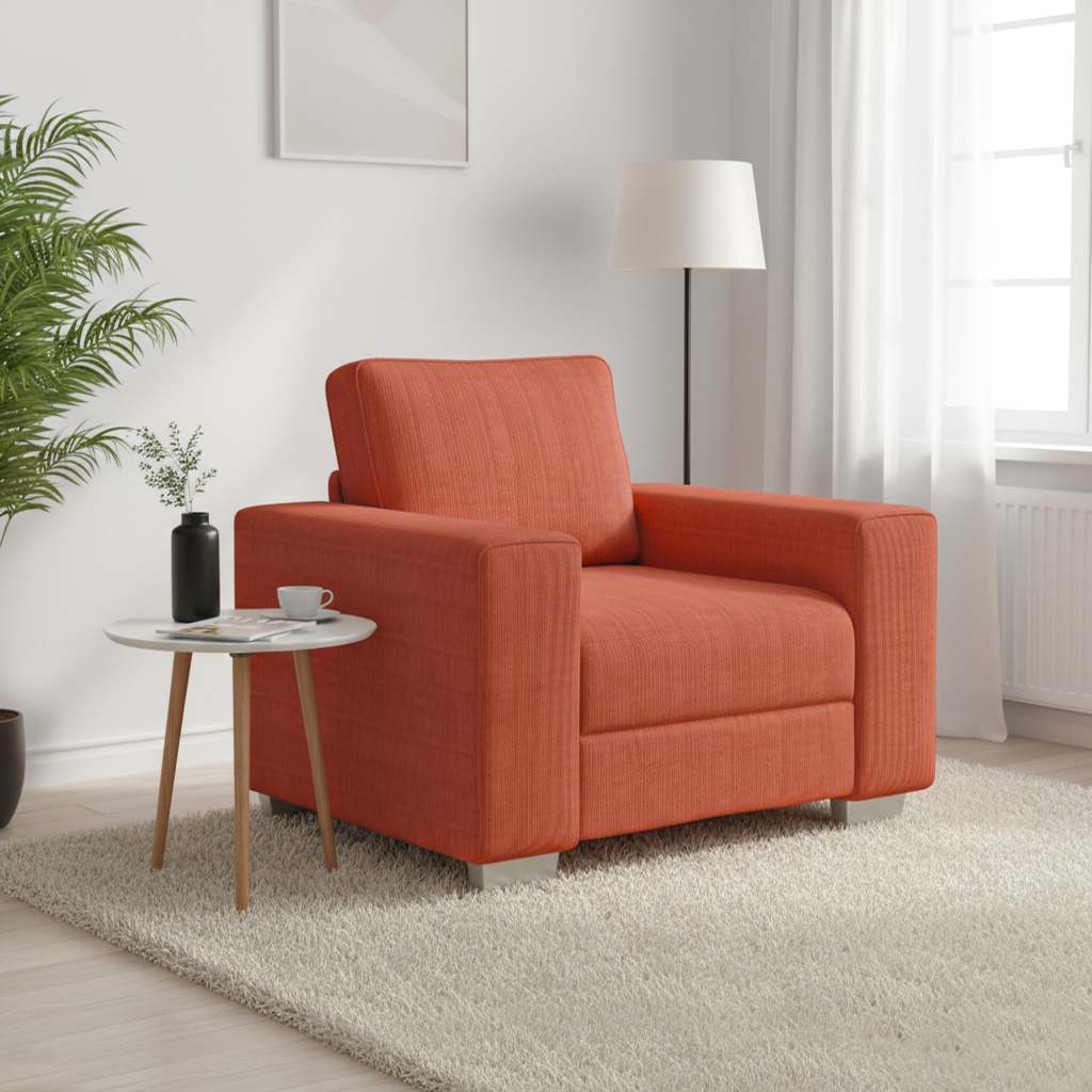 Sessel Rot Orange 100x77x82 cm Cordstoff