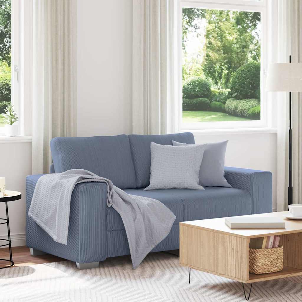 Zweisitzer-Sofa Blau 160x77x82 cm Cordstoff