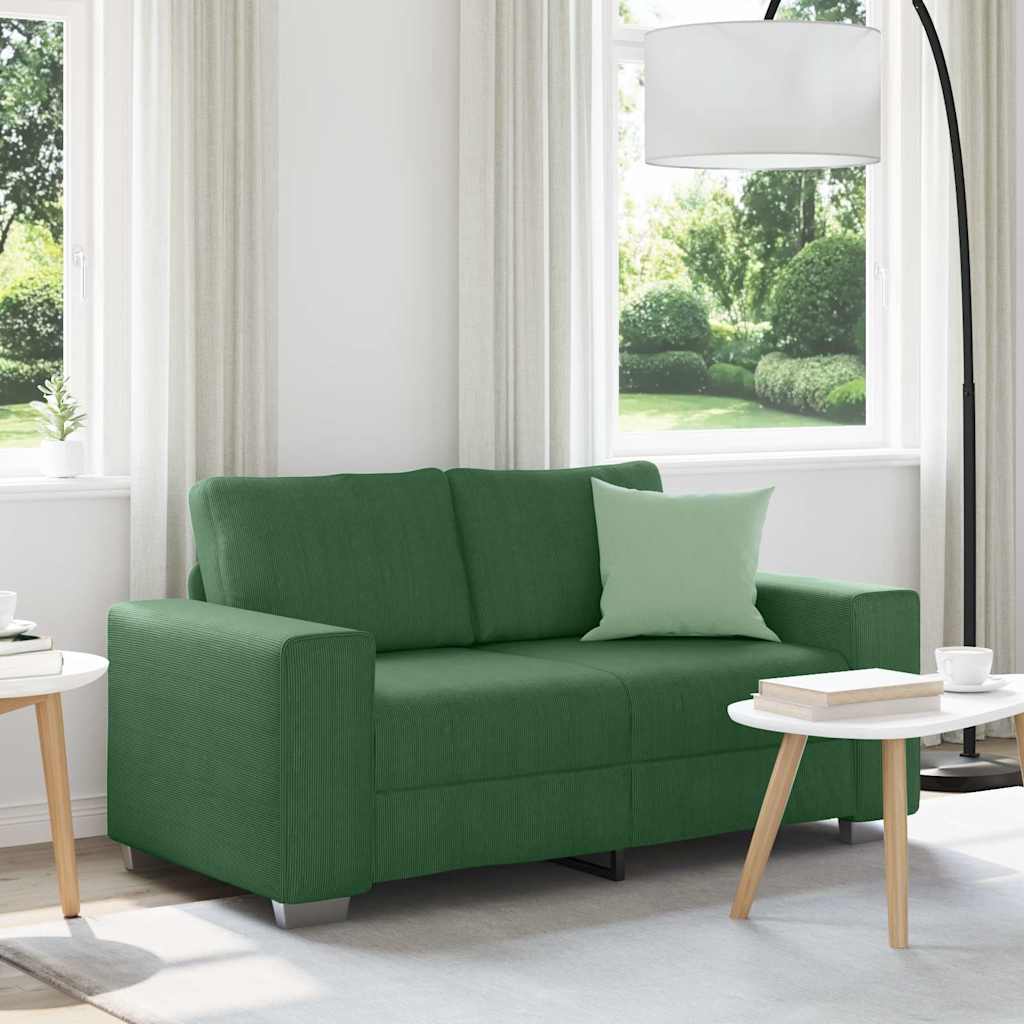 Zweisitzer-Sofa Dunkelgrün 160x77x82 cm Cordstoff