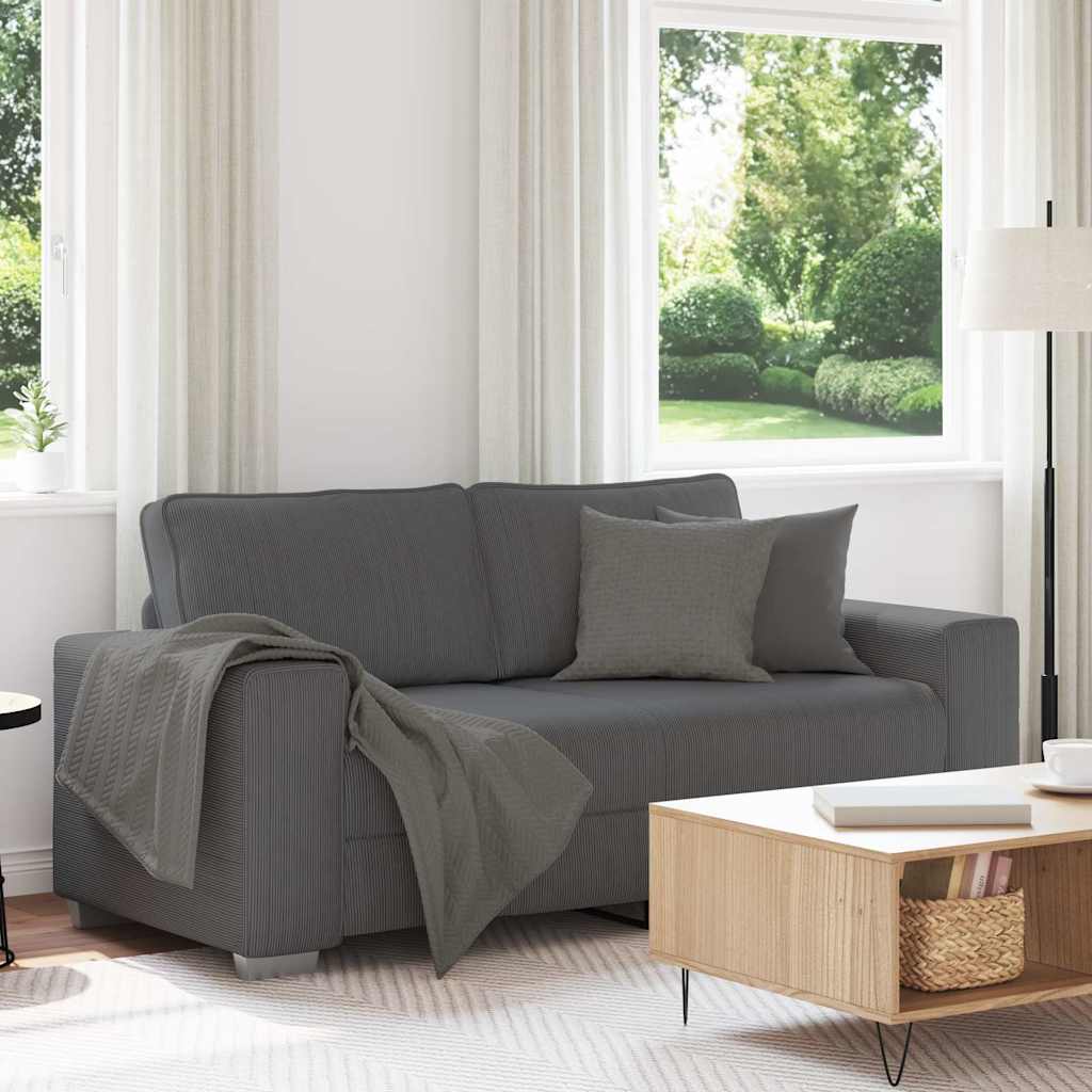 Zweisitzer-Sofa Dunkelgrau 180x77x82 cm Cordstoff