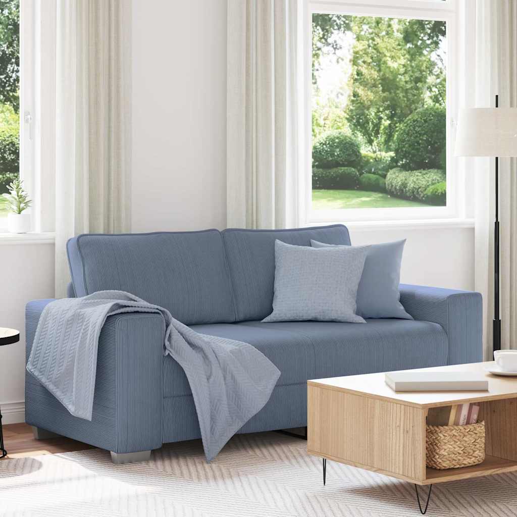 Zweisitzer-Sofa Blau 180x77x82 cm Cordstoff