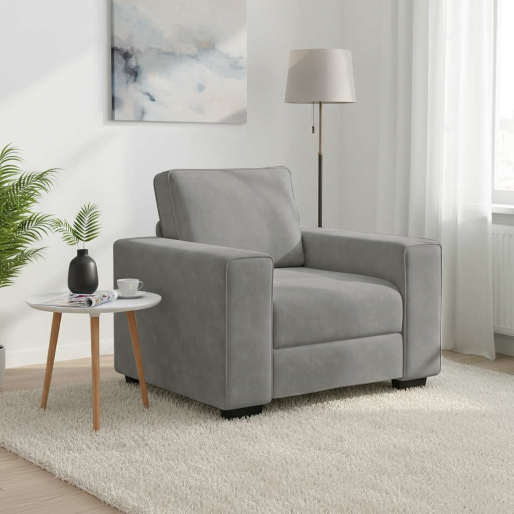 Sessel Hellgrau 100x77x82 cm Samt