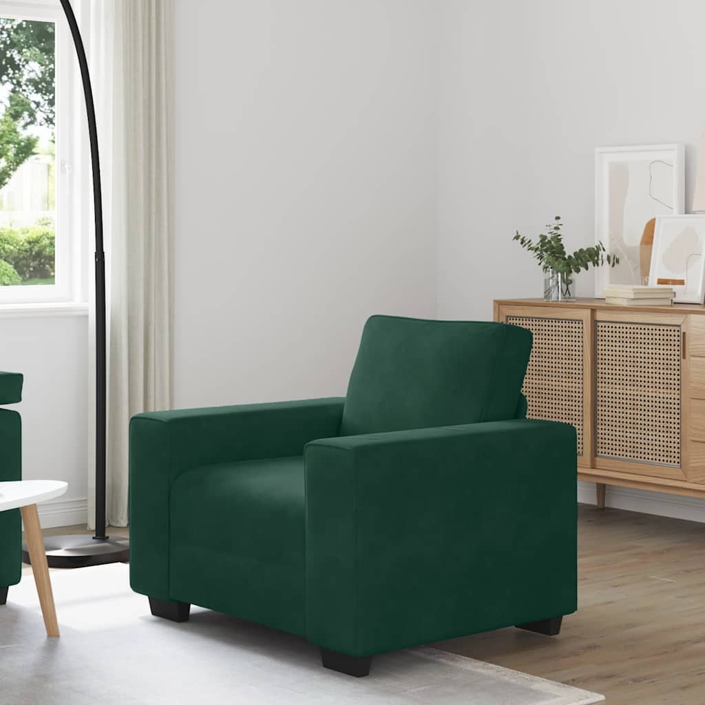 Sessel Dunkelgrün 100x77x82 cm Samt