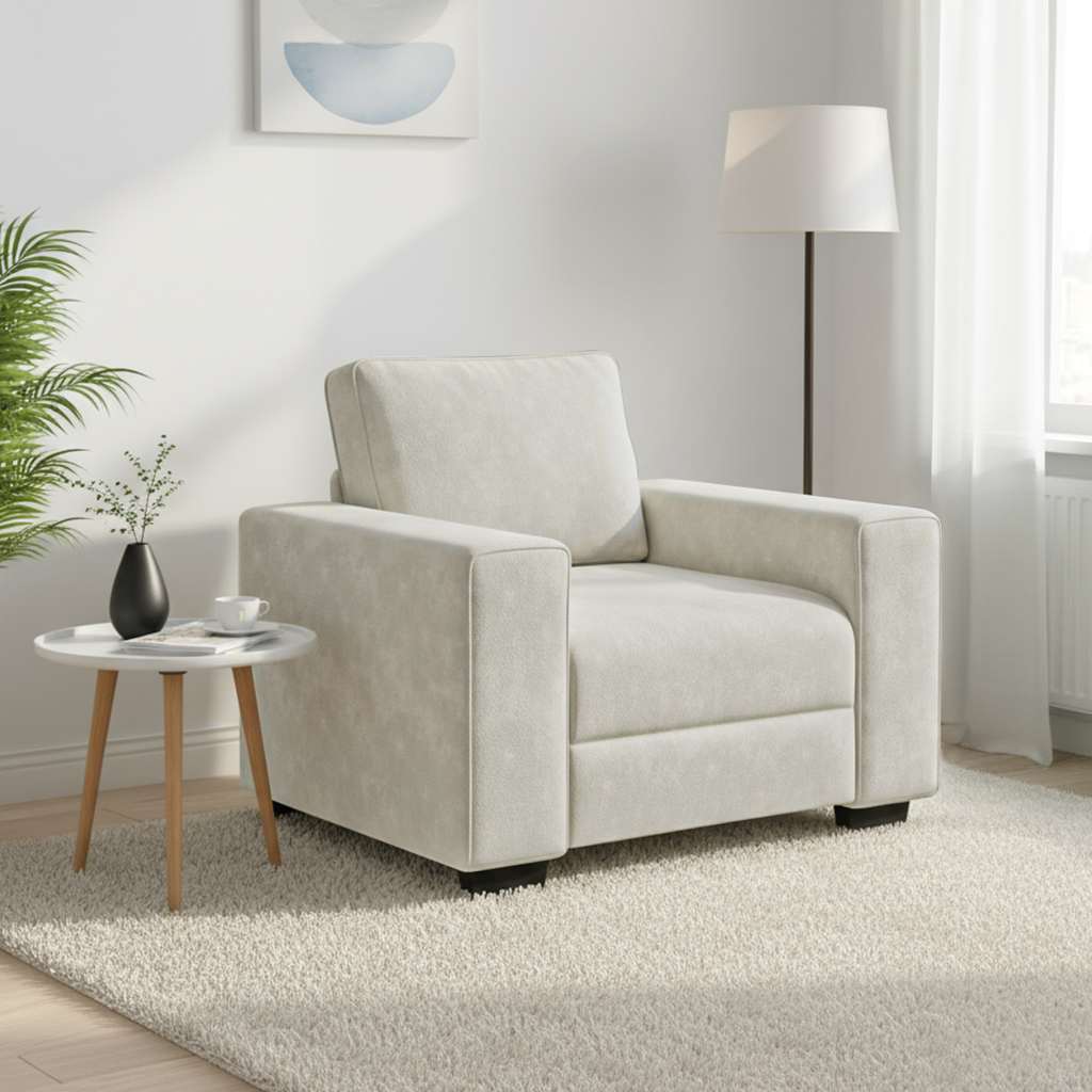 Sessel Creme 100x77x82 cm Samt