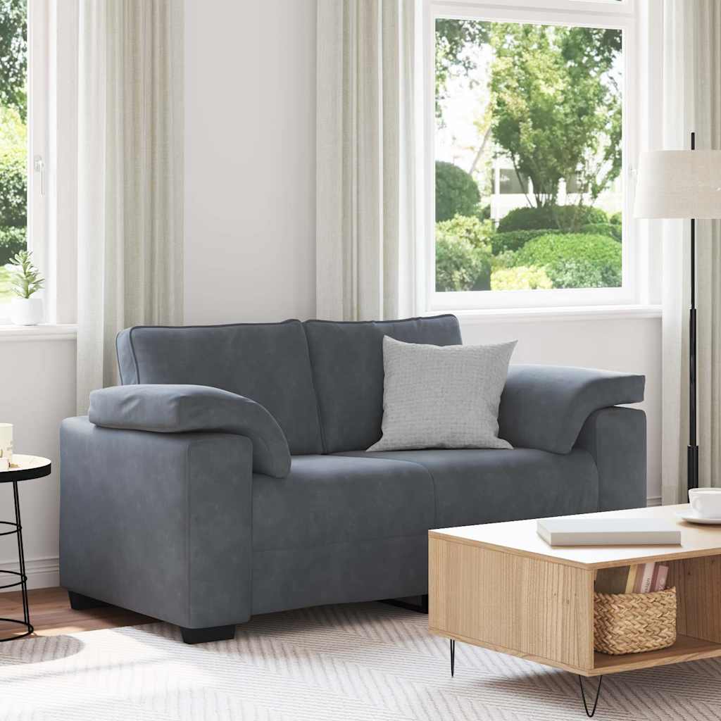 Zweisitzer-Sofa Dunkelgrau 160x77x82 cm Samt