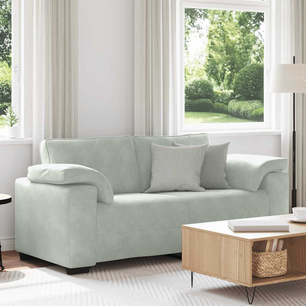 Zweisitzer-Sofa Hellgrau 180x77x82 cm Samt