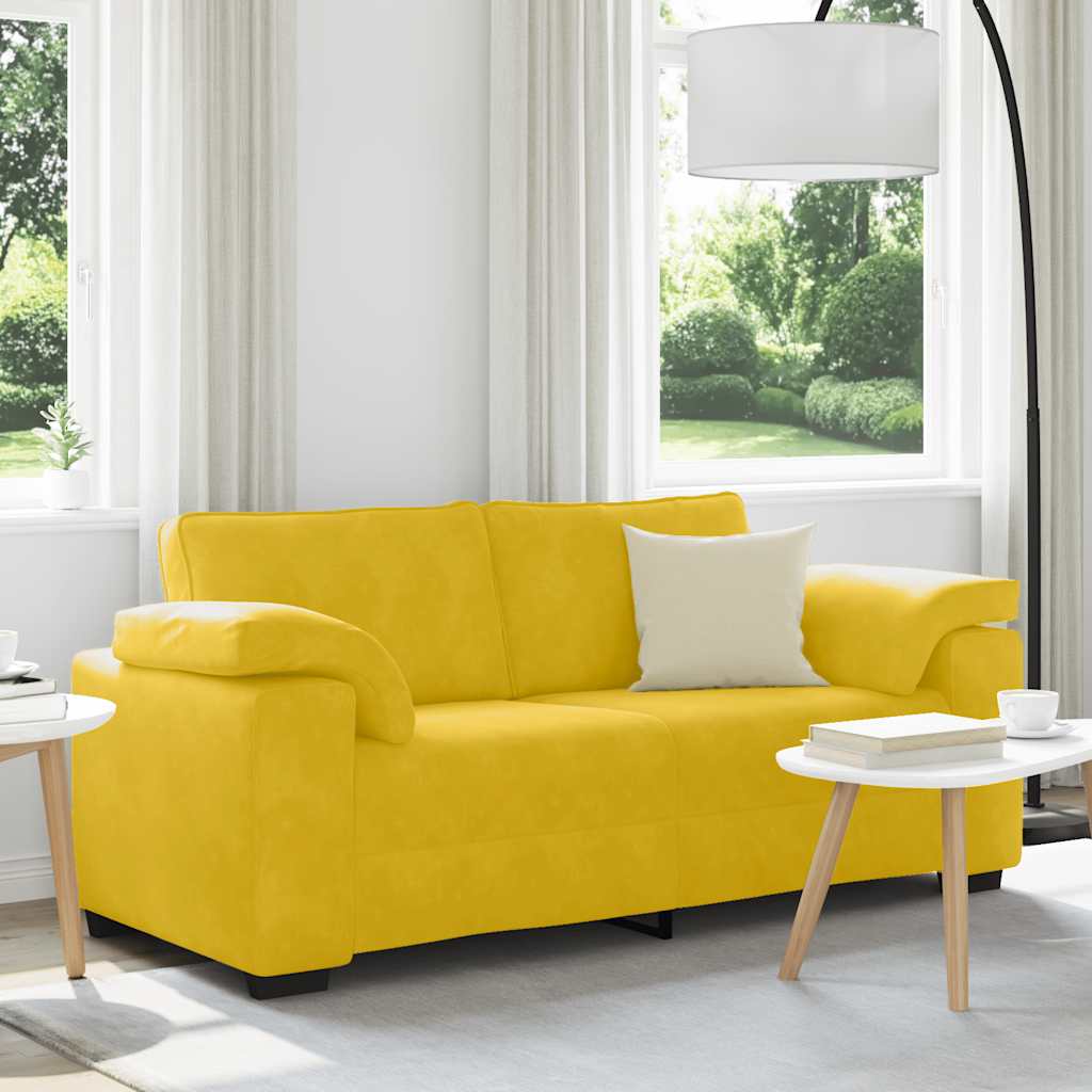 Zweisitzer-Sofa Gelb 180x77x82 cm Samt