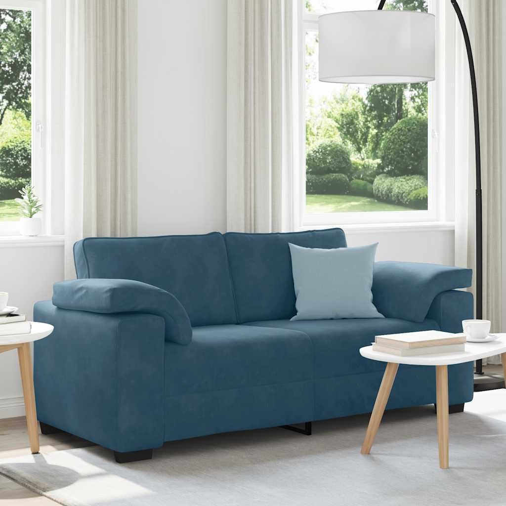 Zweisitzer-Sofa Blau 180x77x82 cm Samt