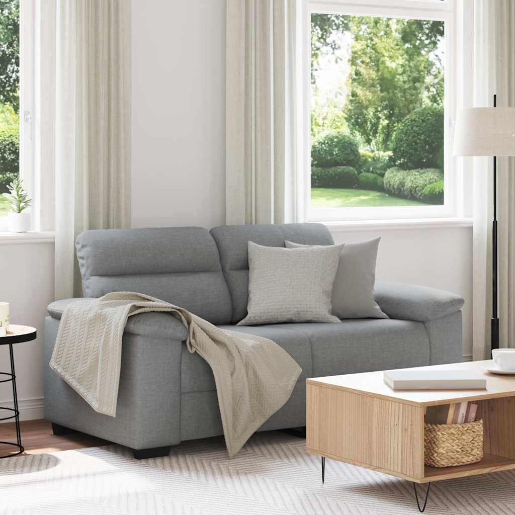2-Sitzer-Sofa Hellgrau 160x81x84 cm Stoff