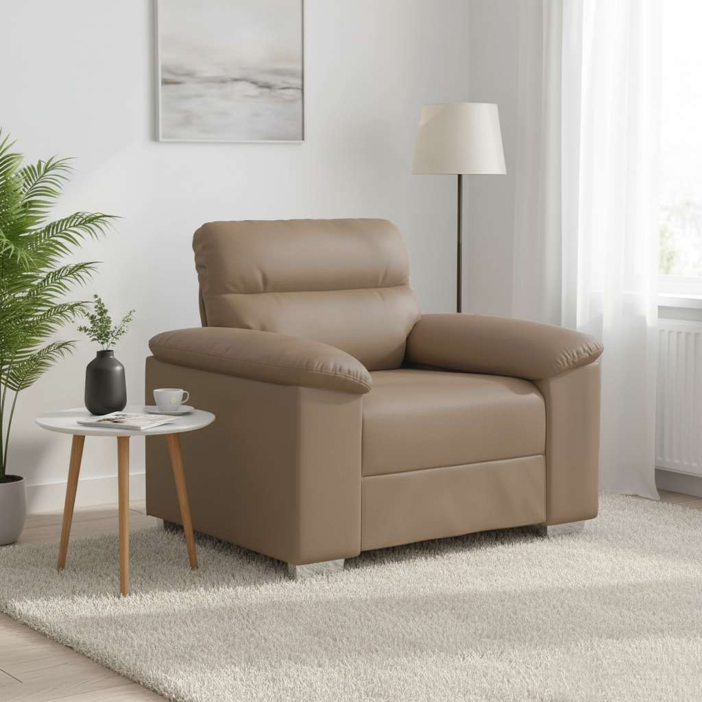 Sessel Cappuccino-Braun 100x81x84 cm Kunstleder