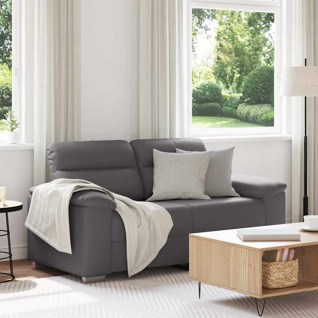 2-Sitzer-Sofa Grau 160x81x84 cm Kunstleder