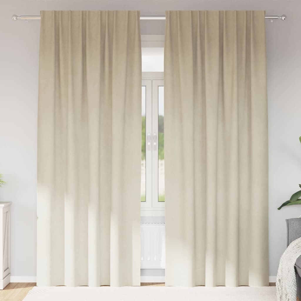 Verdunkelungsvorhänge 2 stk. Creme 140 x 225 cm Samt