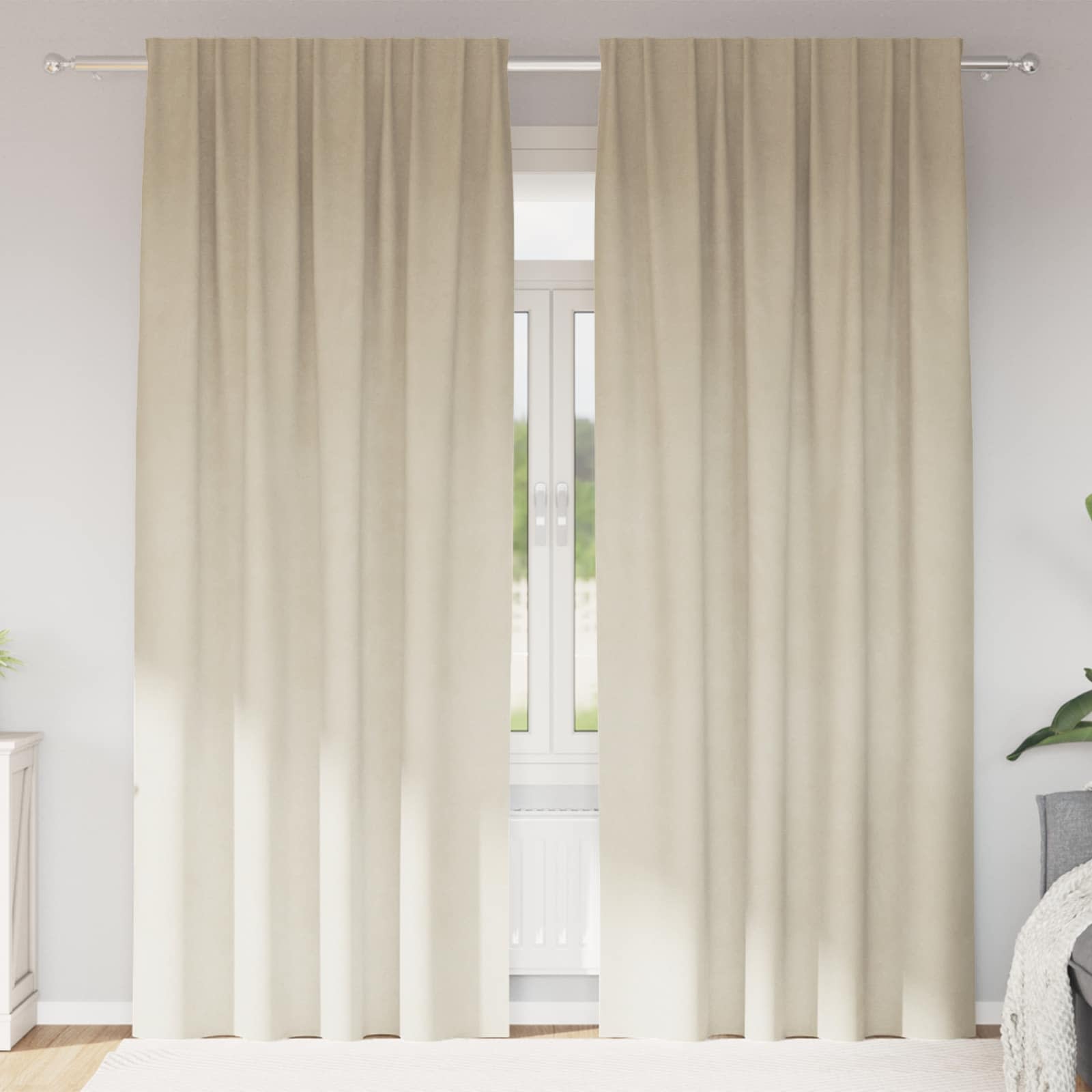Verdunkelungsvorhänge 2 stk. Creme 140 x 260 cm Samt