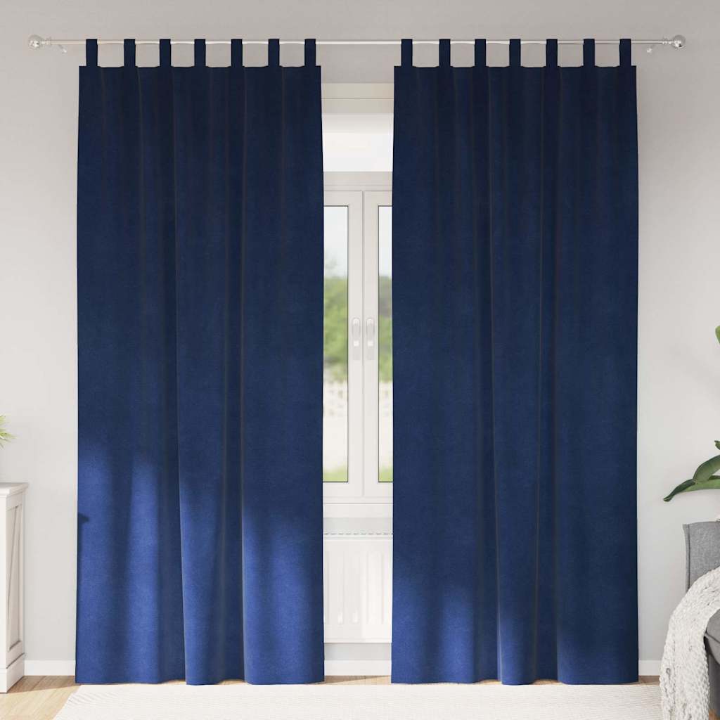 Verdunkelungsvorhänge 2 stk. Dunkelblau 140 x 260 cm Samt