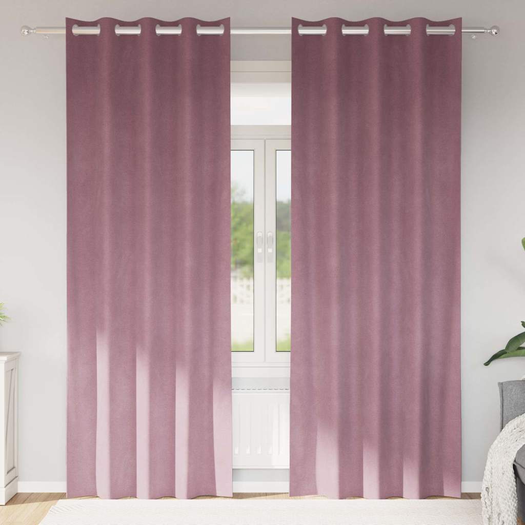 Verdunkelungsvorhänge 2 stk. Dunkelrosa 140 x 260 cm Samt
