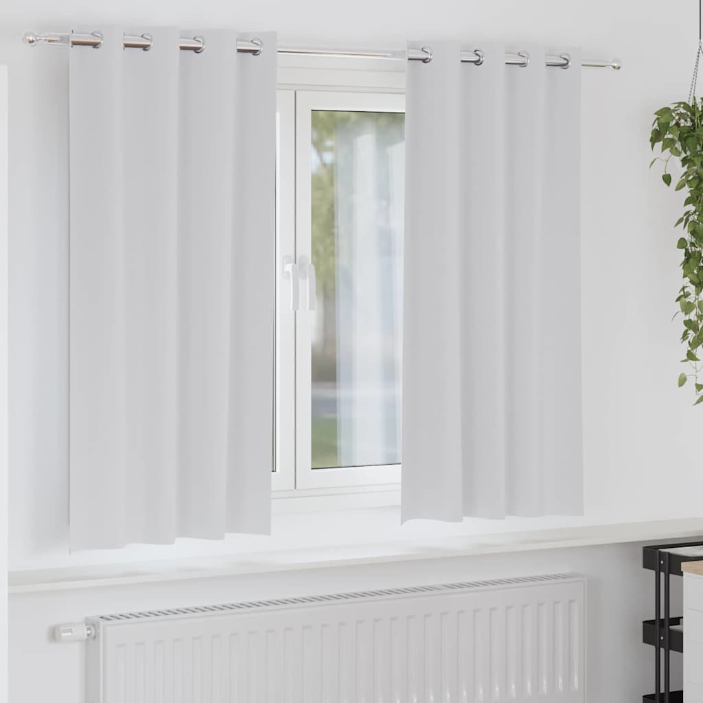 Verdunkelungs-Vorhänge mit Ringen 2 stk. Helles Grau Polyester