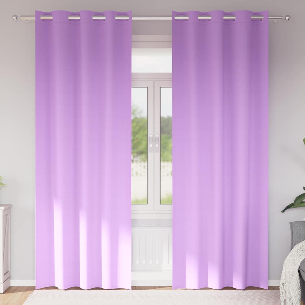 Verdunkelungs-Vorhänge mit Ringen 2 stk. Lila 225 x 140 cm
