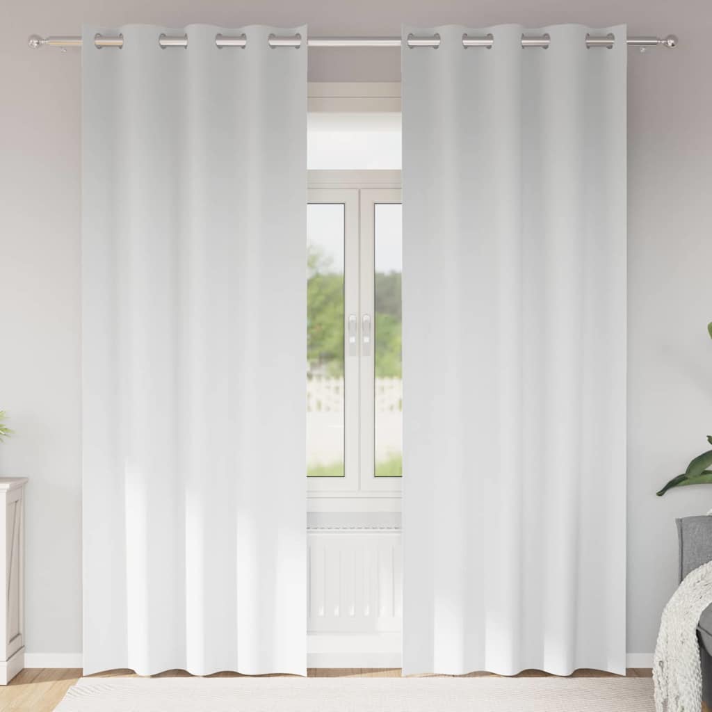 Verdunkelungs-Vorhänge mit Ringen 2 stk. Reinweiß 245 x 140 cm