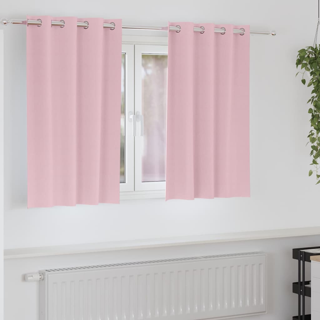 Verdunkelungs-Vorhänge mit Ringen 2 stk. Babyrosa 140 x 140 cm