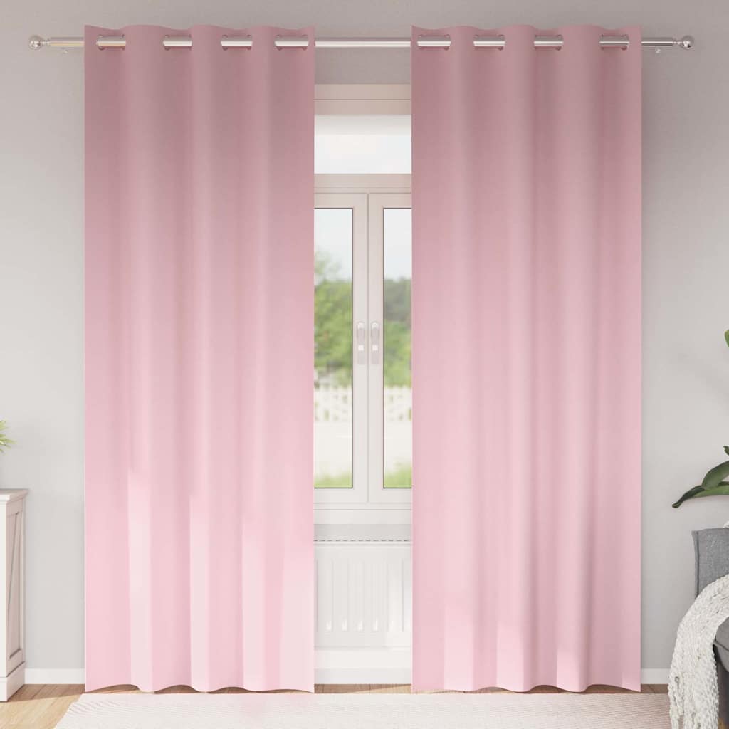 Verdunkelungs-Vorhänge mit Ringen 2 stk. Babyrosa 245 x 140 cm