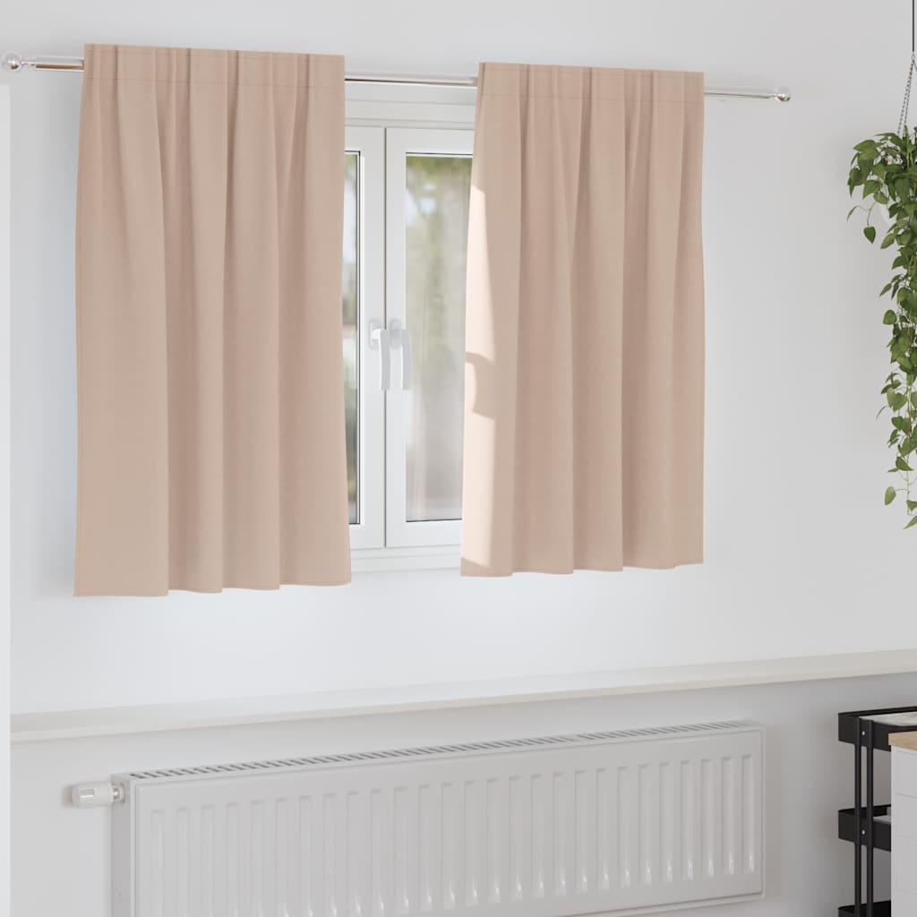 Verdunkelungs-Vorhänge mit Ringen 2 stk. Taupe 140 x 140 cm