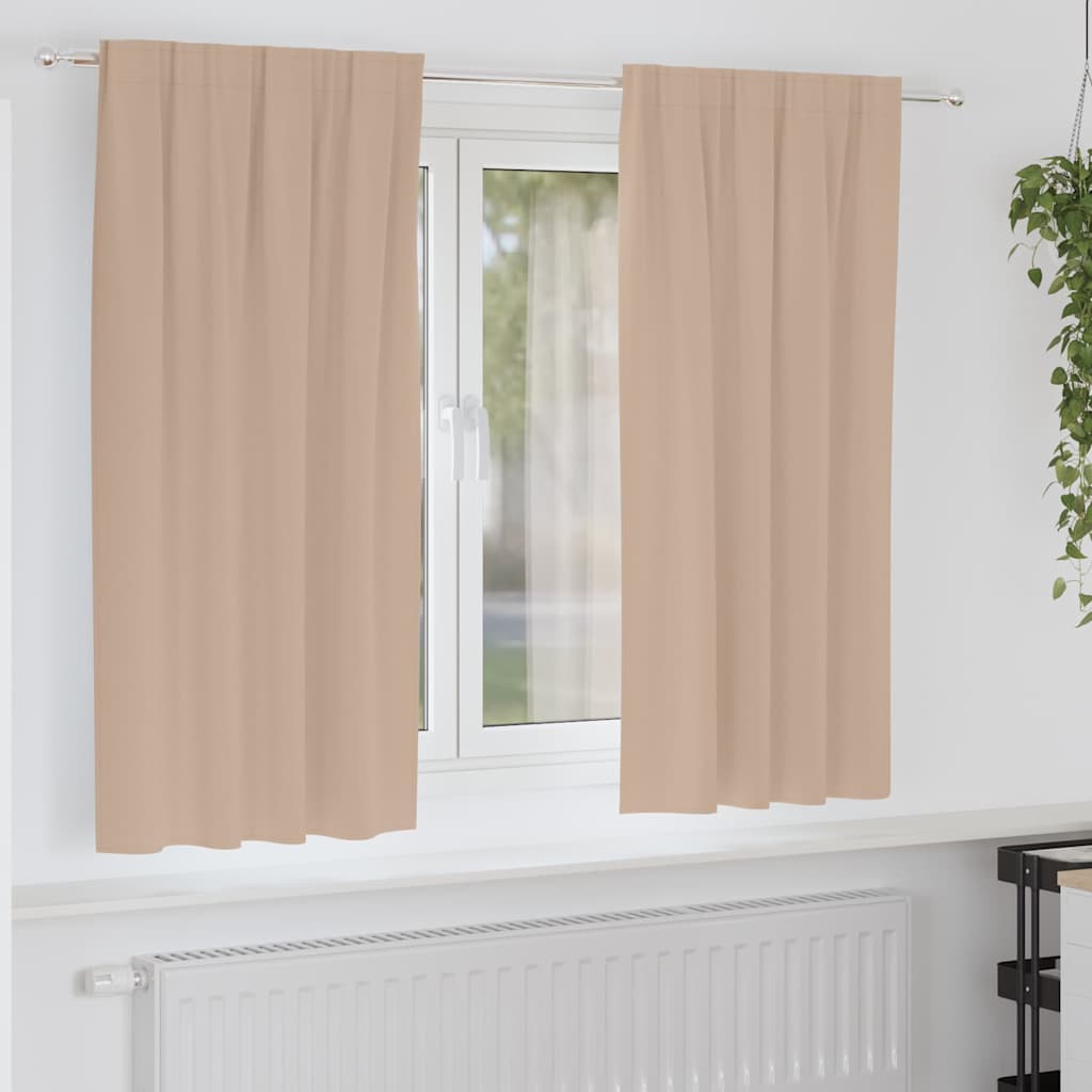 Verdunkelungs-Vorhänge mit Ringen 2 stk. Taupe 175 x 140 cm