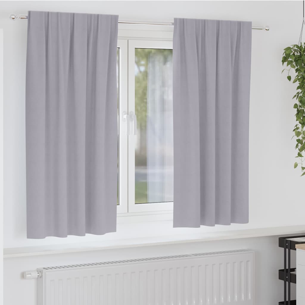 Verdunkelungs-Vorhänge mit Ringen 2 stk. Metallic Grau