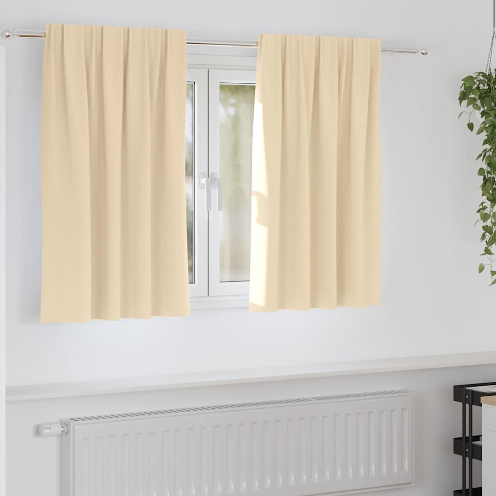 Verdunkelungs-Vorhänge mit Ringen 2 stk. Creme 140 x 140 cm