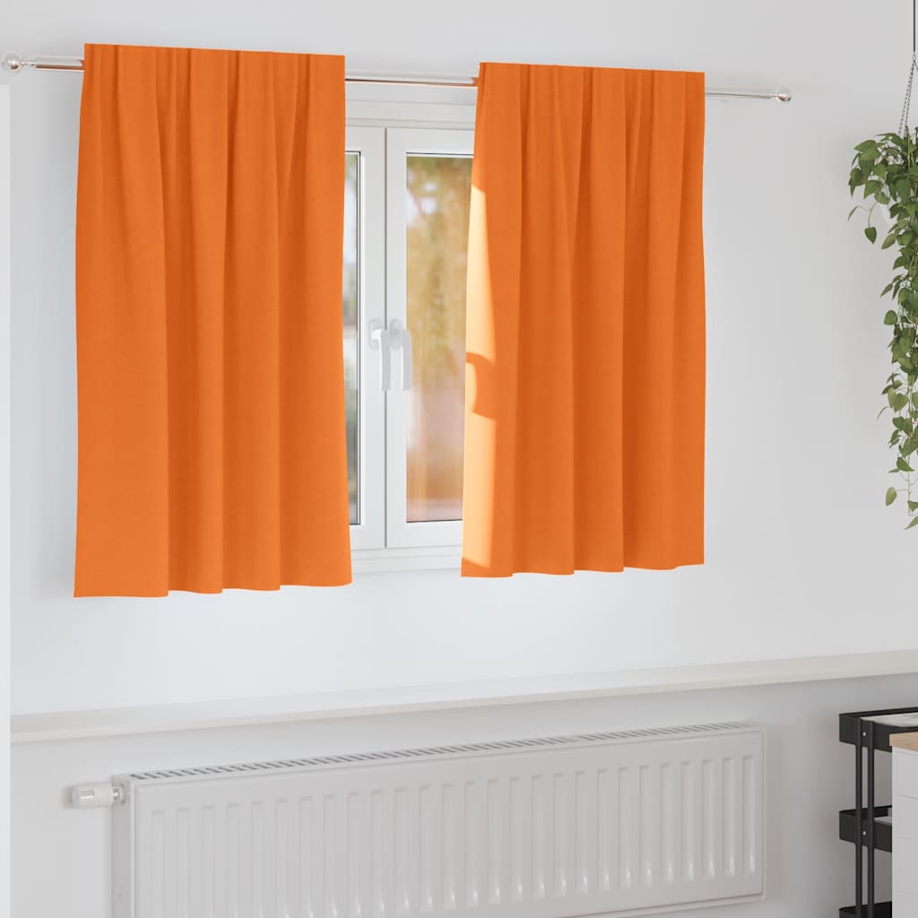 Verdunkelungs-Vorhänge mit Ringen 2 stk. Helles Orange