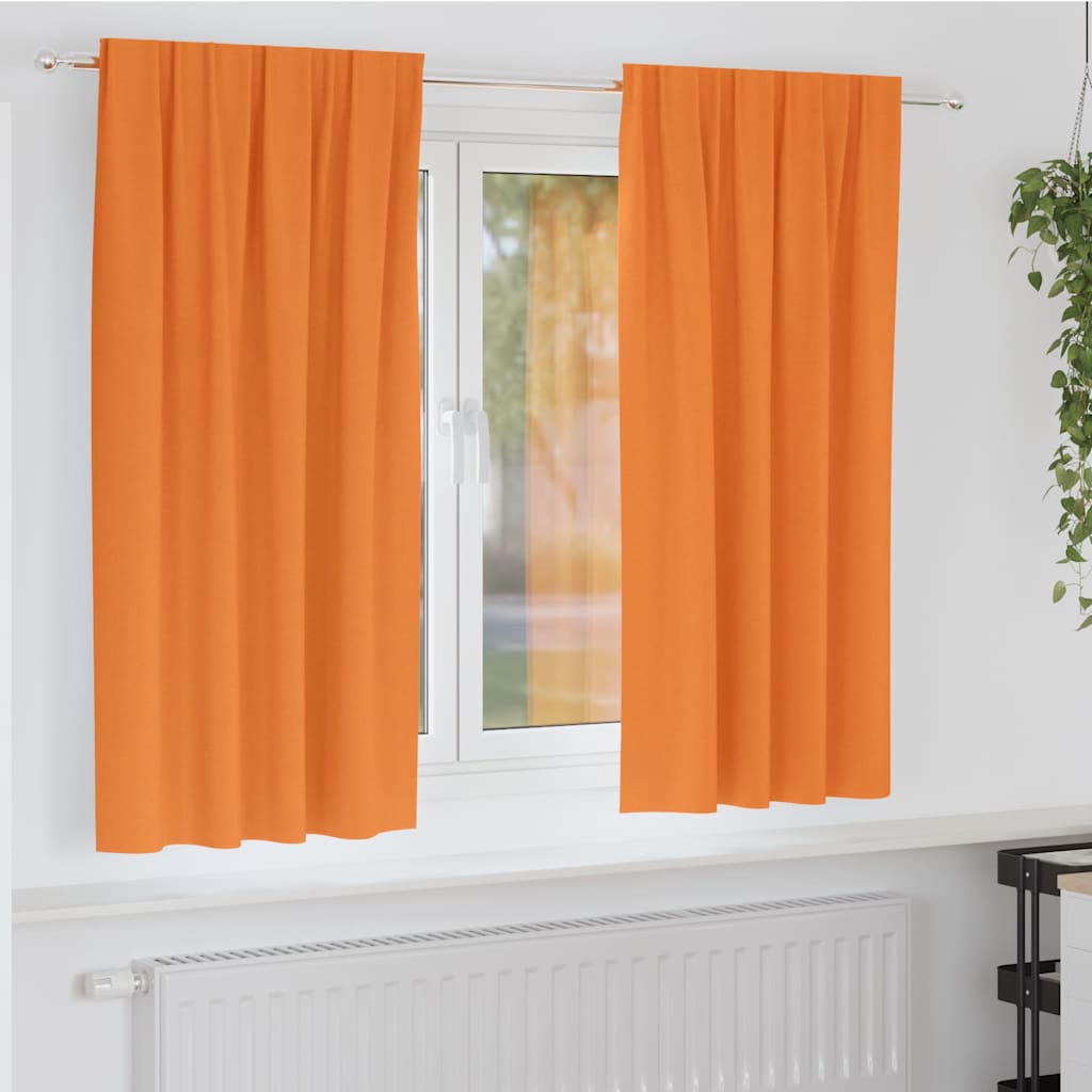Verdunkelungs-Vorhänge mit Ringen 2 stk. Orange 175 x 140 cm