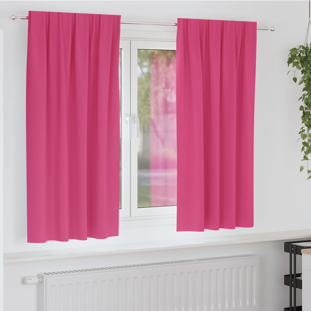 Verdunkelungs-Vorhänge mit Ringen 2 stk. Helles Pink Polyester