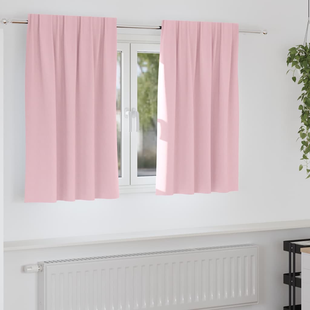 Verdunkelungs-Vorhänge mit Ringen 2 stk. Babyrosa 140 x 140 cm