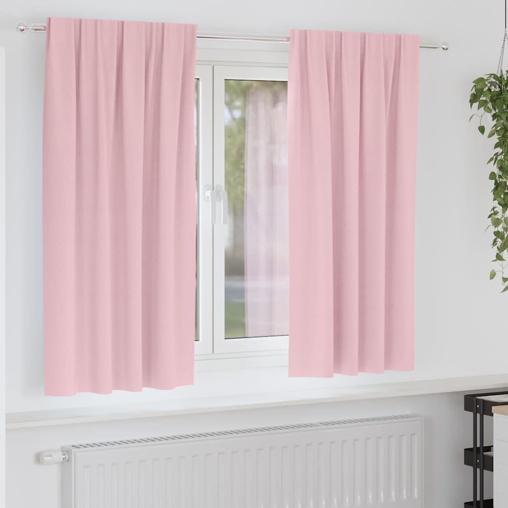 Verdunkelungs-Vorhänge mit Ringen 2 stk. Babyrosa 175 x 140 cm
