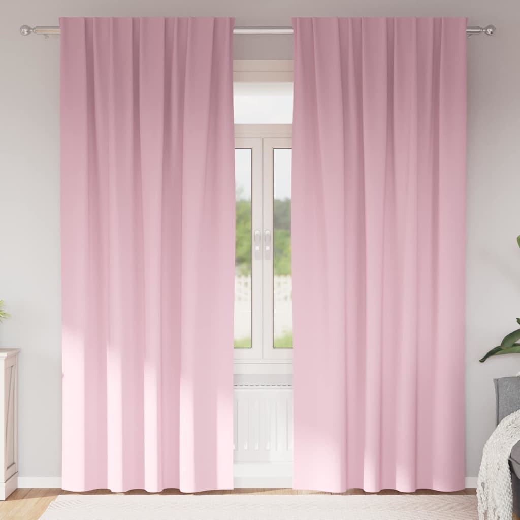 Verdunkelungs-Vorhänge mit Ringen 2 stk. Babyrosa 245 x 140 cm