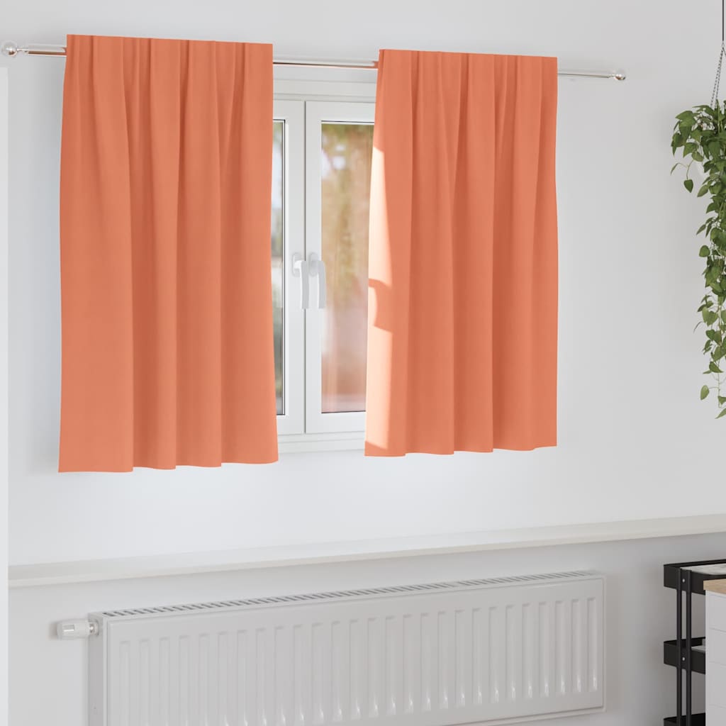 Verdunkelungs-Vorhänge mit Ringen 2 stk. Terrakotta Polyester