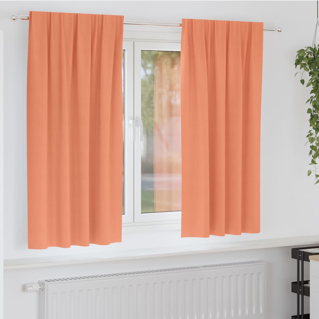 Verdunkelungs-Vorhänge mit Ringen 2 stk. Terrakotta Polyester