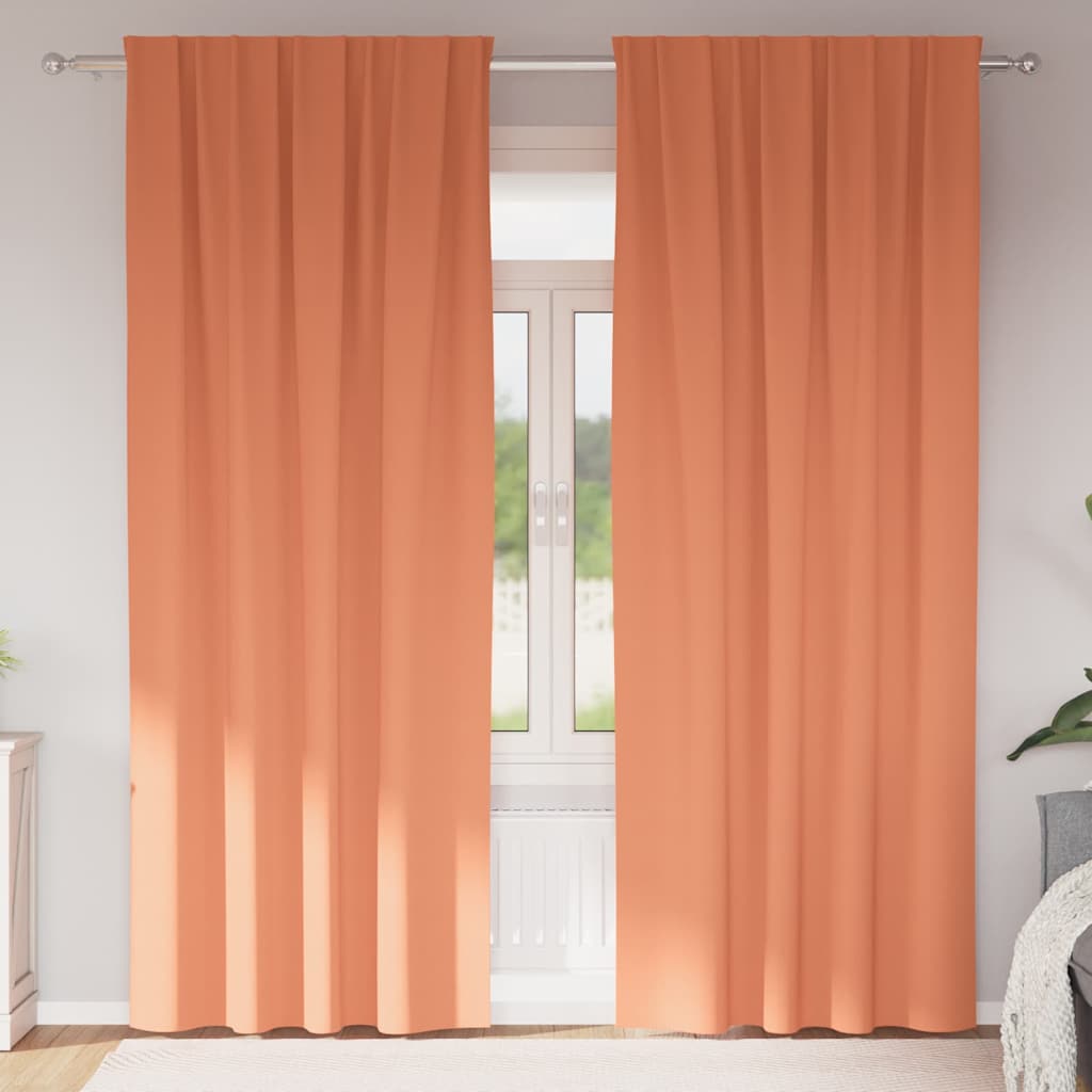 Verdunkelungs-Vorhänge mit Ringen 2 stk. Terrakotta Polyester